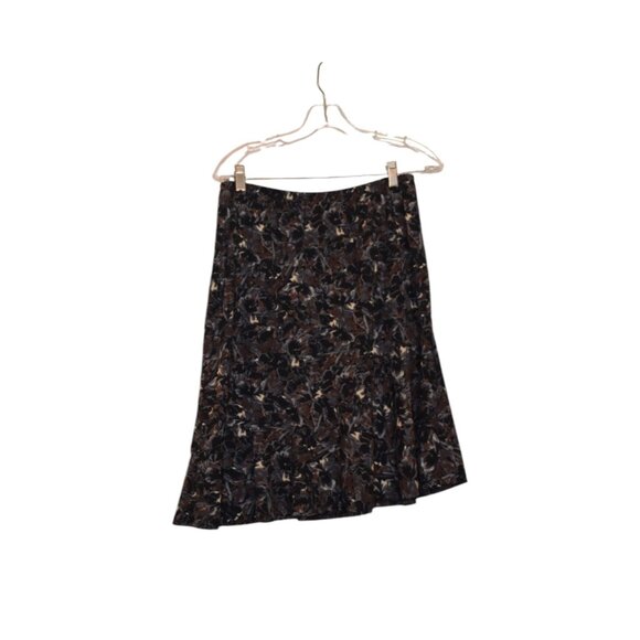 AGB Byer California Polyester Dark Colors Floral Asymmetry Design Midi Skirt L - Picture 6 of 6
